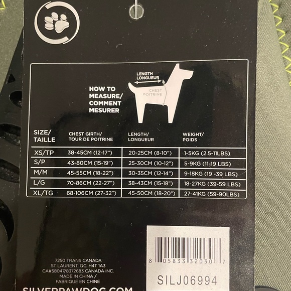NWT Neoprene silver Paw Dog Life Jacket-Khaki size Small - Picture 4 of 7